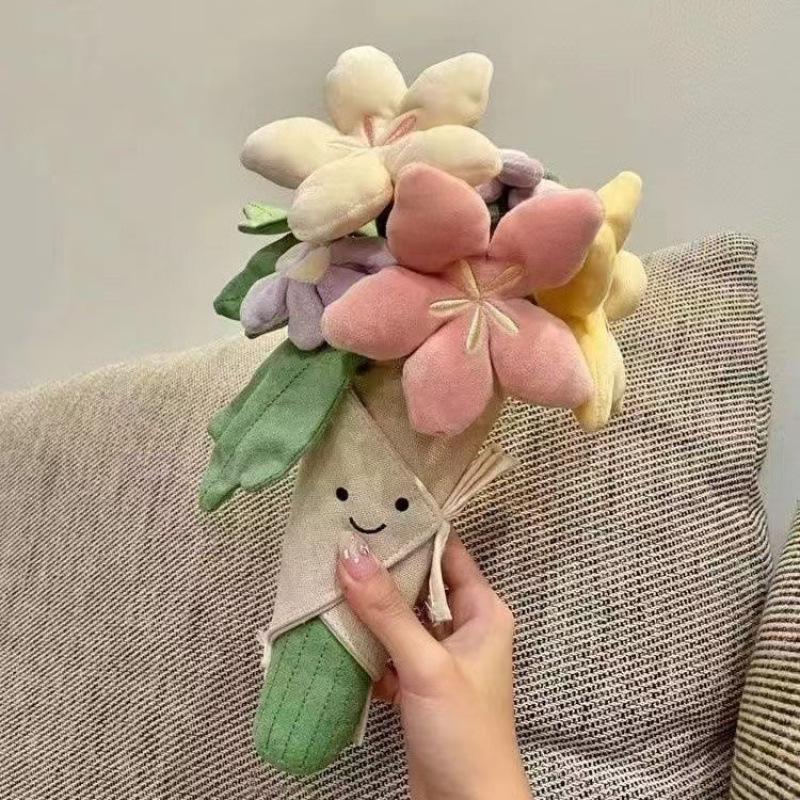 JC Handheld Plush Flower Doll Bouquet for Proposals, Confessions, Weddings, and Parties