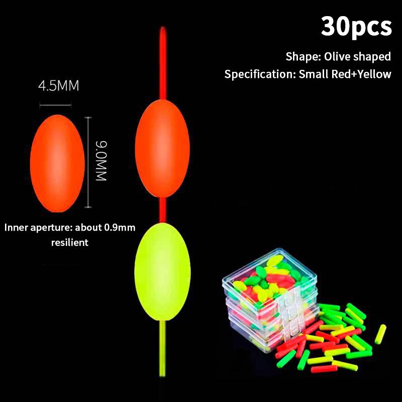 30/50Pcs Fishing Float Bobbers Fluorescent Drift Ball Foam Strike Indicator Fishing Floating Buoyancy Balls Fishing Accessories