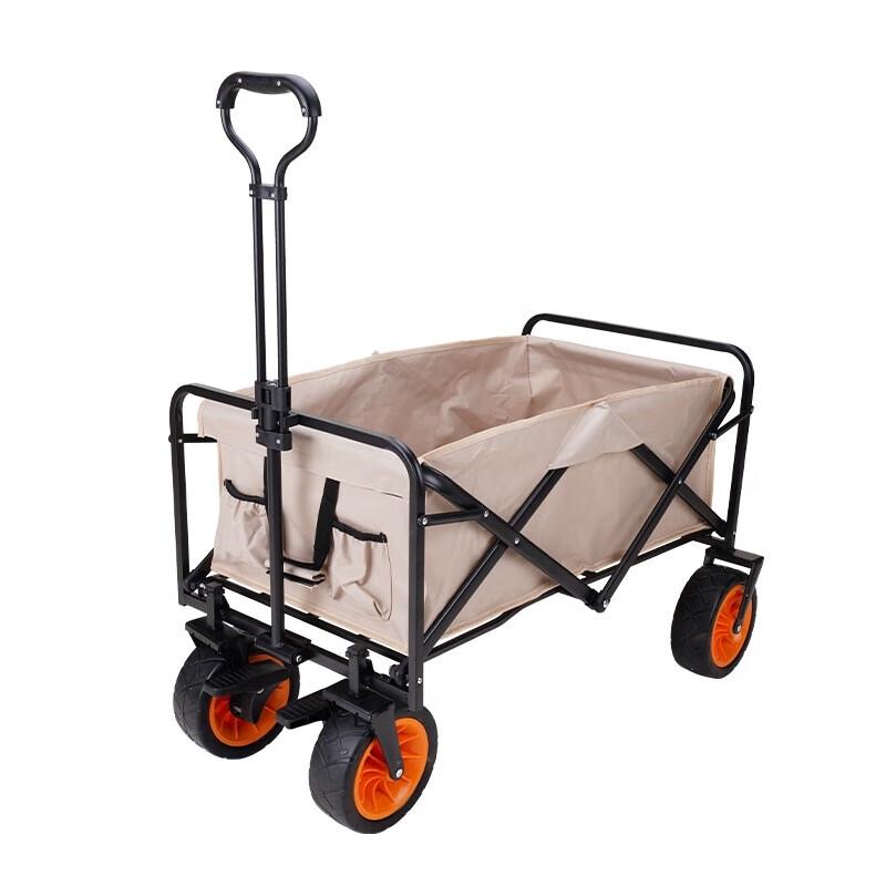 Folding Outdoor Camping Wagon with 10-inch Tank Wheels