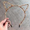 Washing Face Leopard Print Korean Style Cat Ears Headband Leopard Hair Hoop Plush Hair Bands