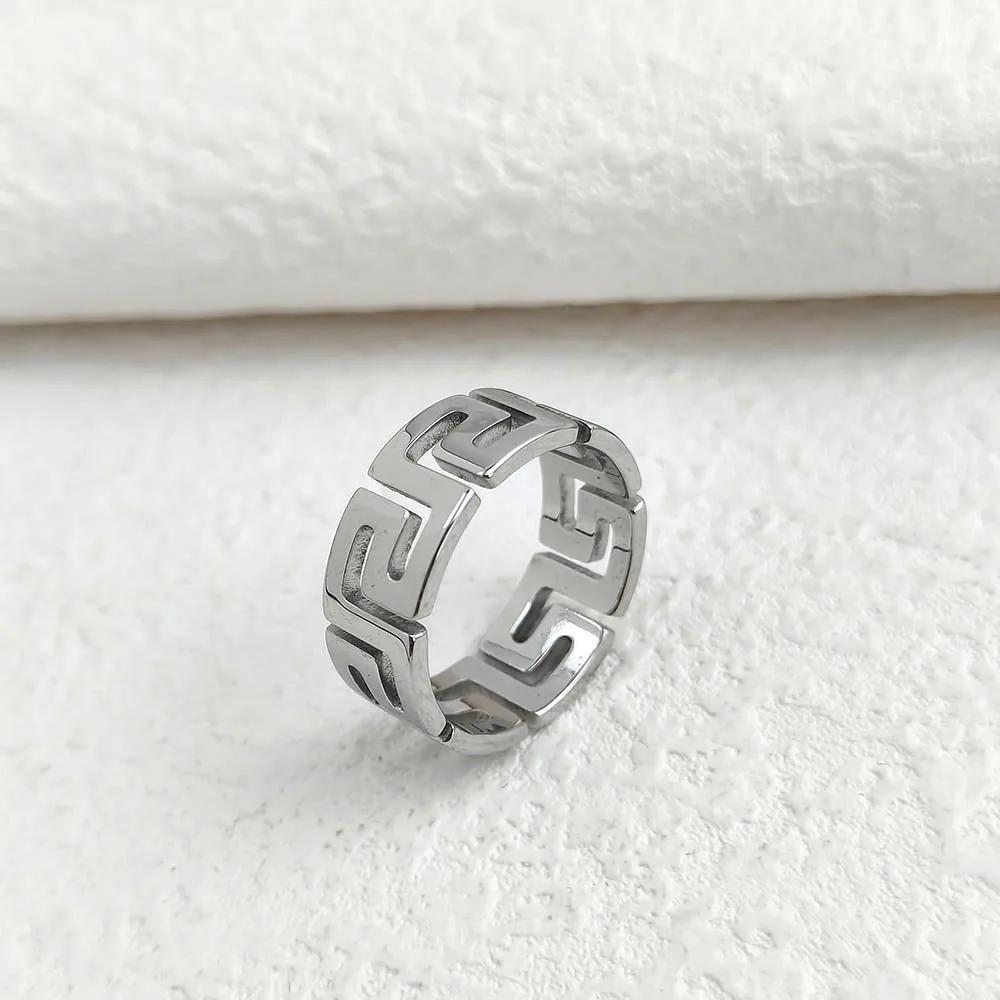 1Pcs Gold Color Hollow Infinity Rings for Women Stainless Steel Engagement Minimalist Geometric Rings Couple Jewelry Wholesale