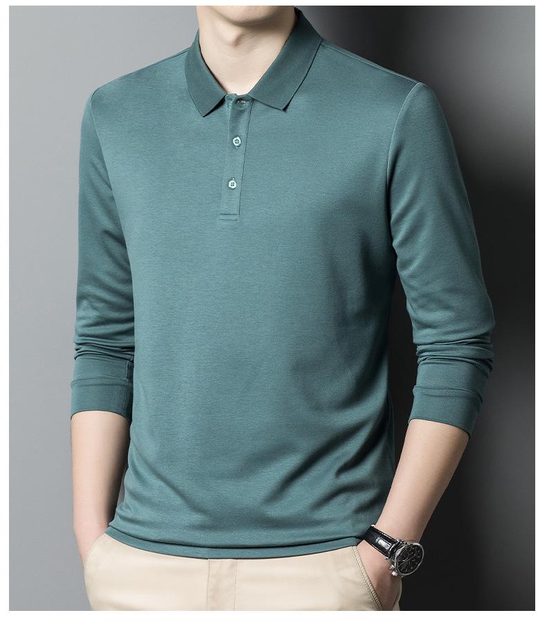 

Средний И Зеленый Мужской Отложной Воротник Длинный Рукав Высококлассный Свободный Повседневный Базовый Топ Рубашка-поло 4XL зелёный