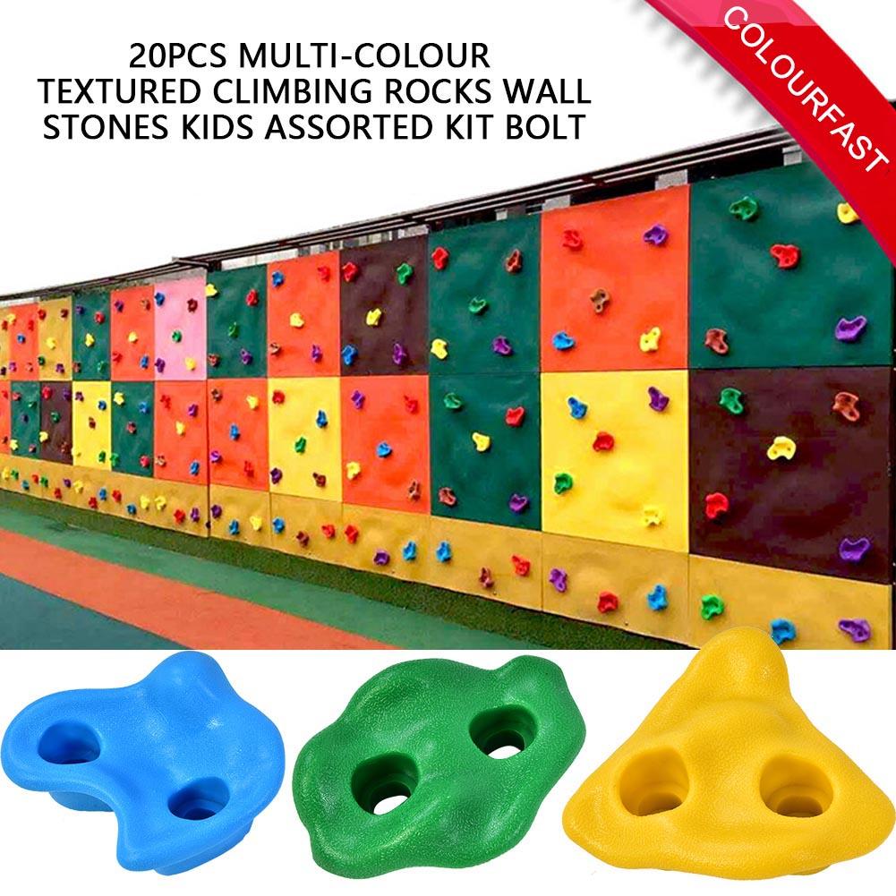 20Pcs Multi Colour Textured Climbing Rocks Wall Stones Kids Assorted Kit