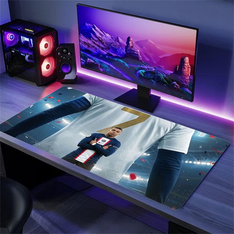 Mbappé Mouse Pad, Large Gaming Desk Mat, Non-slip XXL Mousepad for Laptop & Tablet, Mini PC Playmat with Stitched Edges