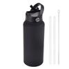 1L Sports WATER BOTTLE With Handle And Straw Stainless Steel Large Capacity Vacuum Flasks Drinkware Large Mouth GymThermos CUP