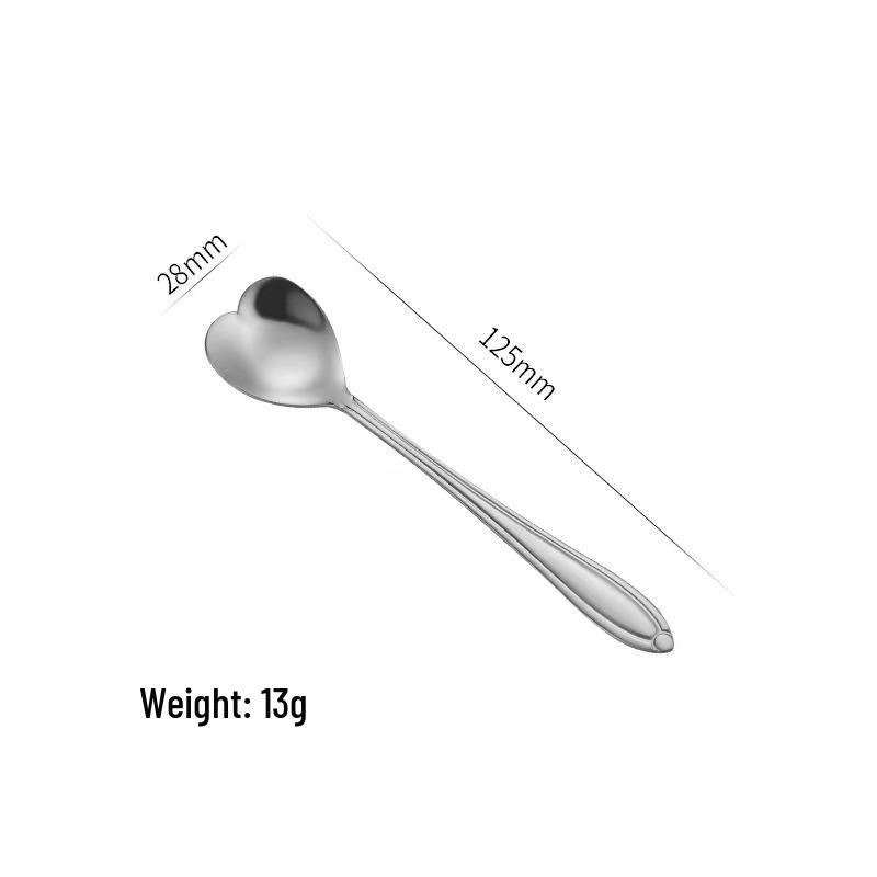 Heart-Shaped Stainless Steel Coffee and Dessert Spoon with Logo Option