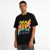 2026 Happy New Year Trendy Print Casual Loose Top For Men Women Pure cotton T-shirt
