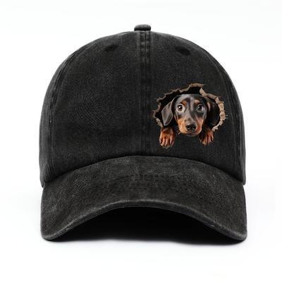 Sausage Dog Probe Hole Baseball Cap Lightweight Men's and Women's Print Design Cartoon Style Street Novelty