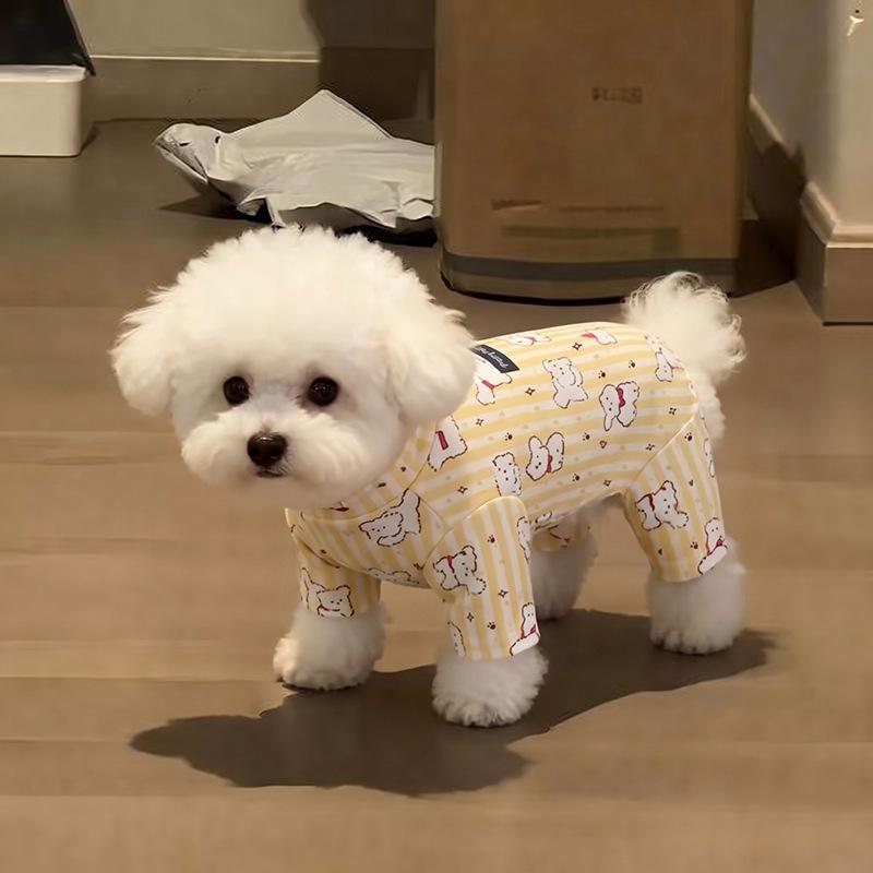 Dog German velvet warm four-legged clothes autumn and winter than bear teddy small dog cat pet bottoming shirt loungewear