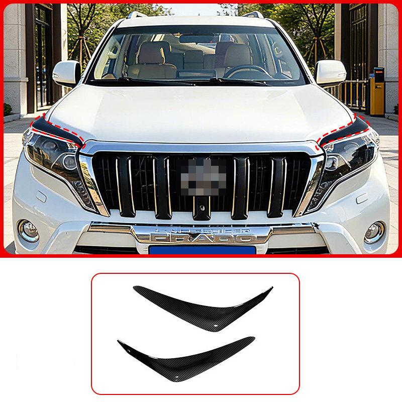 Headlight Eyebrow Trim For Toyota Prado 150 2014 2015 2016 2017 Front Lamp Brow Molding Strip Chrome Styling Car Exterior Parts