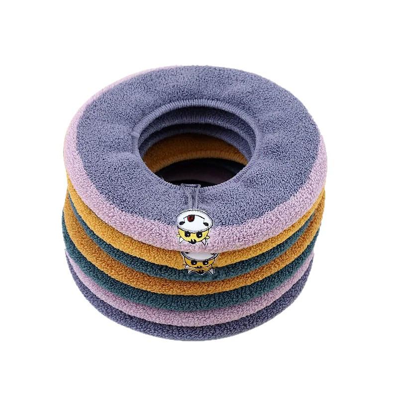 Universal Plush Velvet Winter Toilet Seat Cover & Cushion Ring