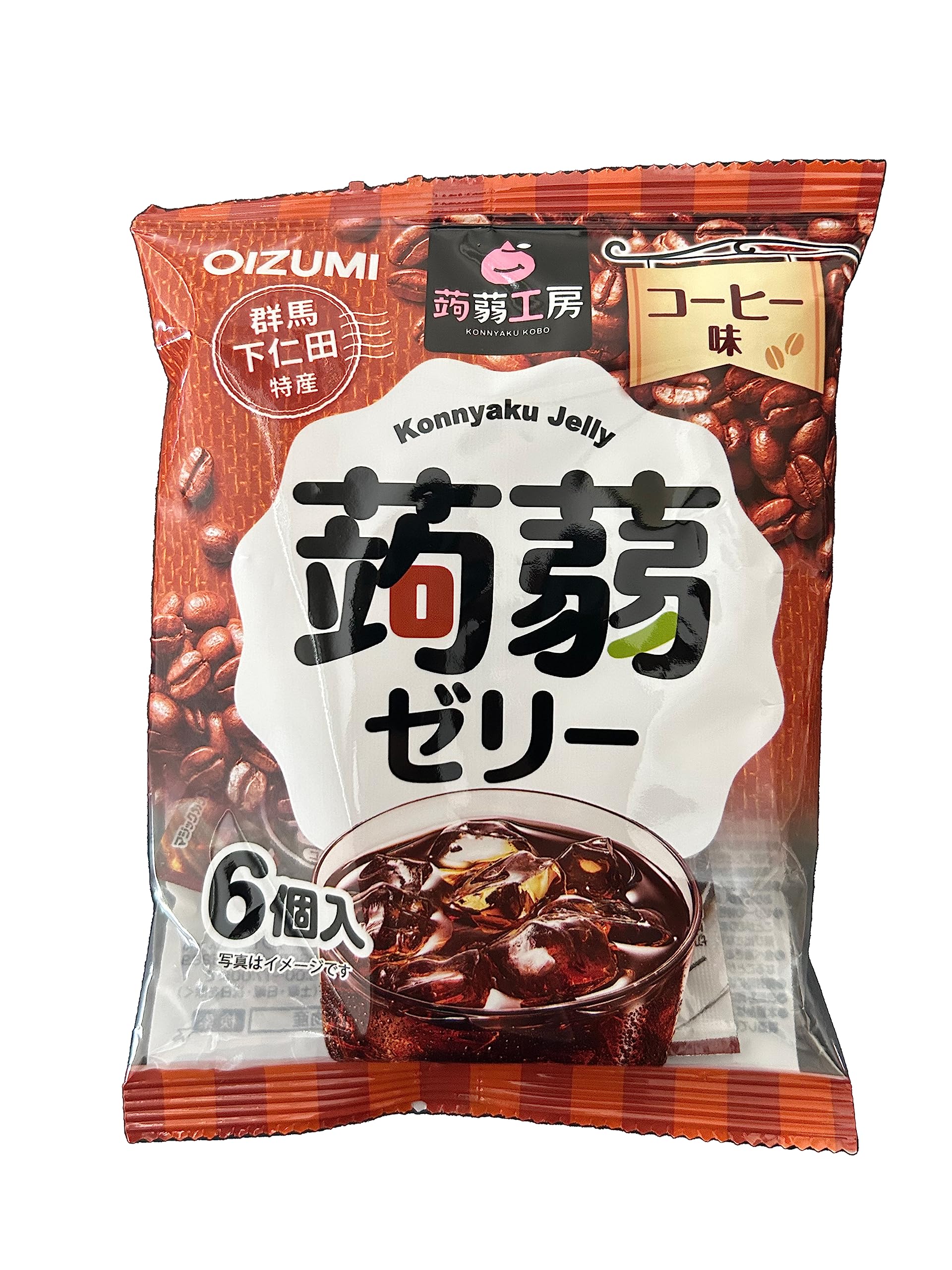 Shimonita Bussan Konnyaku Kobo Желе из конняку Кофейный вкус кусочки x 8 (6 сумок)