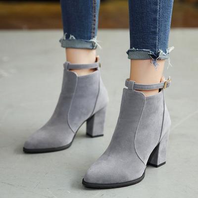 Nuove Scarpe Autunno Inverno da Donna Stivali da Donna alla Caviglia con Zip Laterale e Punta Affusolata Stivali Vintage di Moda tyh6