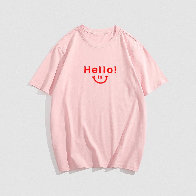 Tricou pentru bărbați de vară, bumbac, cu model cu fața zâmbitoare, imprimat, casual, unisex, cu mânecă scurtă, cu decolteu O