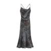 2025 Spring Women's Slim Animal Print Lingerie-Style Suspender Dress