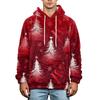 Men's Christmas Print Flannel Hoodie Hooded Casual Pullover Sweatshirt for Fall Winter