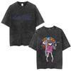 T-shirt Nera Oversize Vintage Lavaggio Acido Grafica Fronte/Retro Vulcano & Sole Gojira | Maglietta Merch Streetwear per Fan della Band Progressive Metal