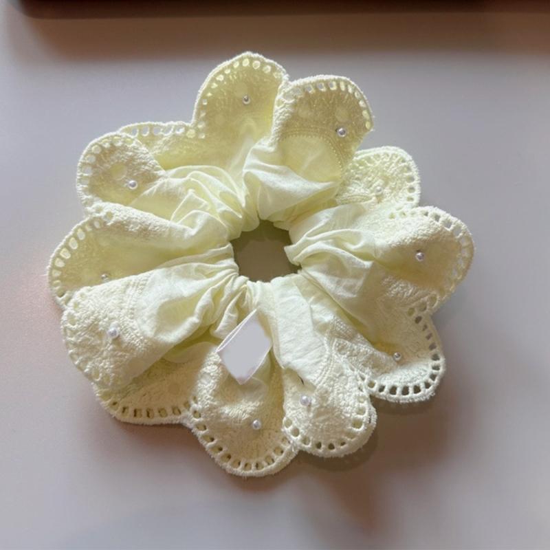 Elegant Lace Scrunchie Hair Tie Soft Fabric Hair Accessory For Women Girls Daily Party Wedding Casual Prom Occasion