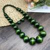 Ensemble collier et boucles d'oreilles en perles de bois exagérées style bohème Style européen américain Mode de vacances.