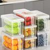 Stackable Food Grade Refrigerator Storage Box With Handle Airtight Fridge Organizer Bins For Food Kitchen Pantry Freezer