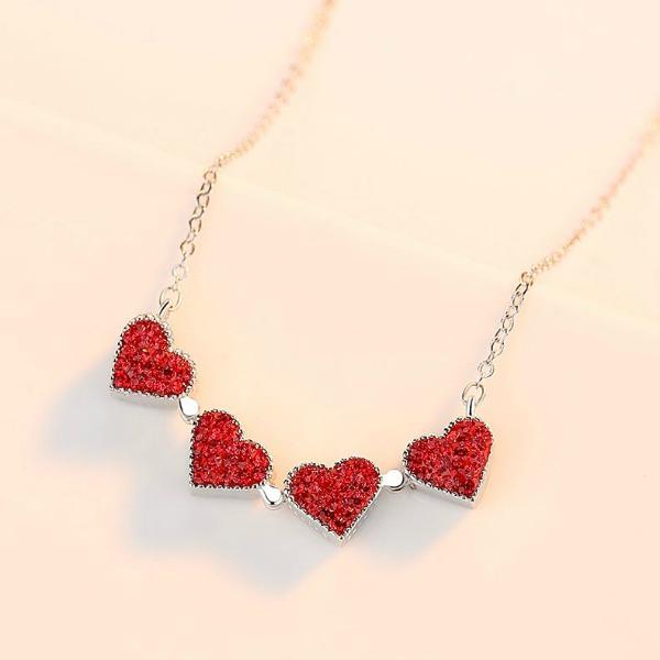 Double-sided Four-leaf Clover Necklace for Women, Japanese and Korean Simple Student Collarbone Chain, One Pair of Wear