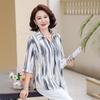 2026 New Arrivals: Chiffon Blouse & Seven-Sleeve T-Shirt Set for Middle-Aged & Elderly Women