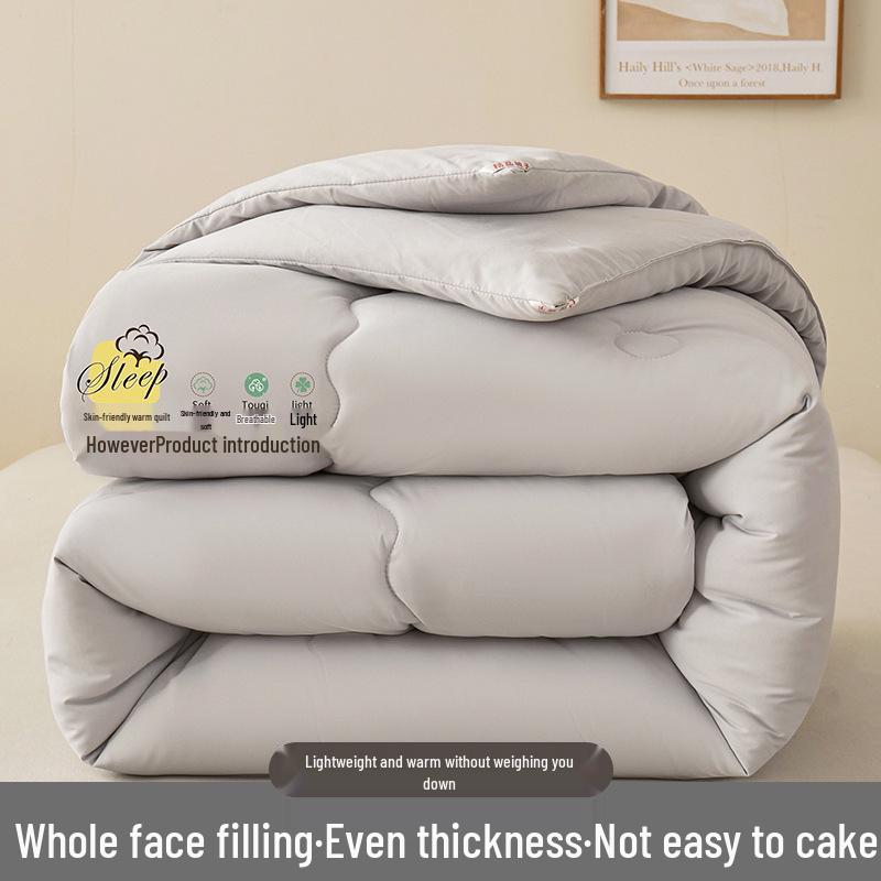 Enhanced 3D Soybean Fiber Quilt - Versatile for Spring, Autumn & Winter, Perfect for Dorms & Home