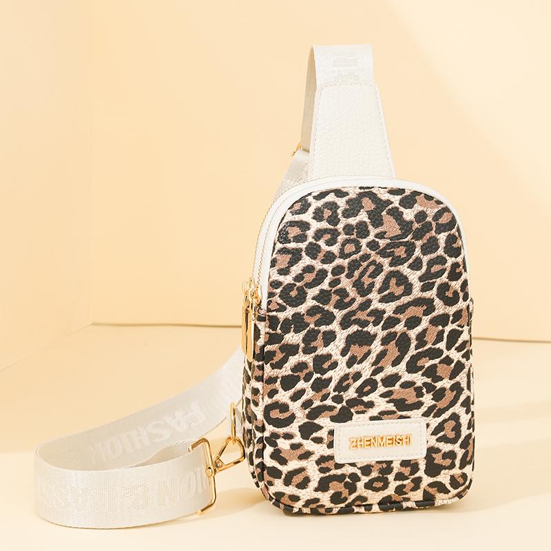 Women's Chest Bag Leopard Shoulder Crossbody Bag Lightweight Travel Satchel