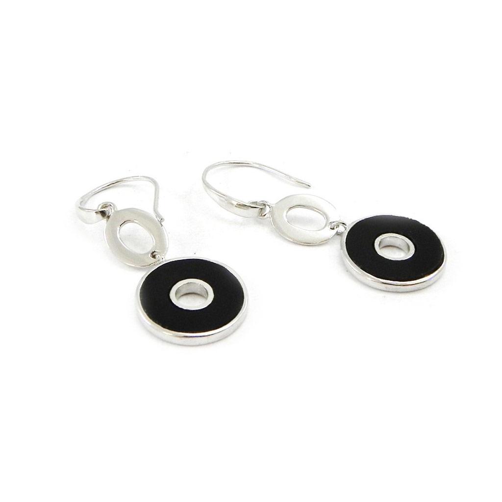 Les Trésors De Lily [I3997] - Boucles Argent 'Sagesse' onyx