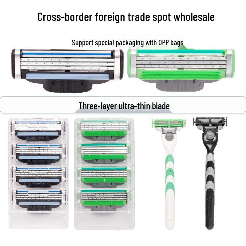 Men's Triple-Blade Manual Razor: Durable, Portable, and Old-Fashioned