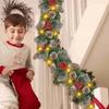 8 Modes LED Christmas Garland Waterproof Artificial Christmas Garland  Front Door Decor