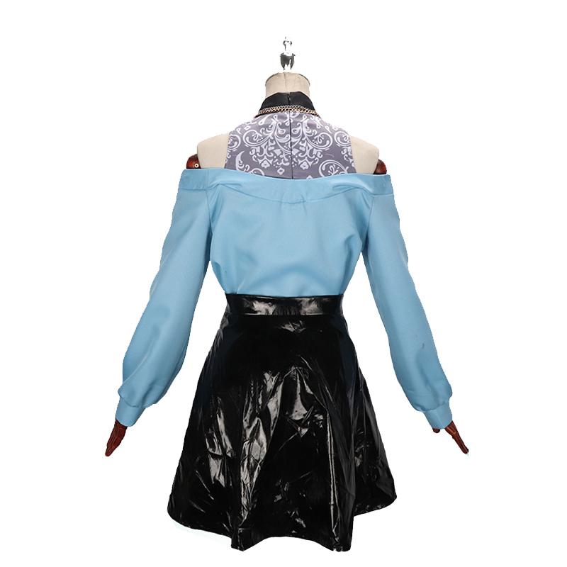 Oshi No Ko Mem-cho Cosplay Costume Women Blue Dress Youtuber Mem-cho Halloween Carnival Suit With Devil Horns