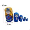 5 Pieces Matryoshka Doll Stacking Set Cartoon Figures Crafts Cute Traditional Wooden Russian