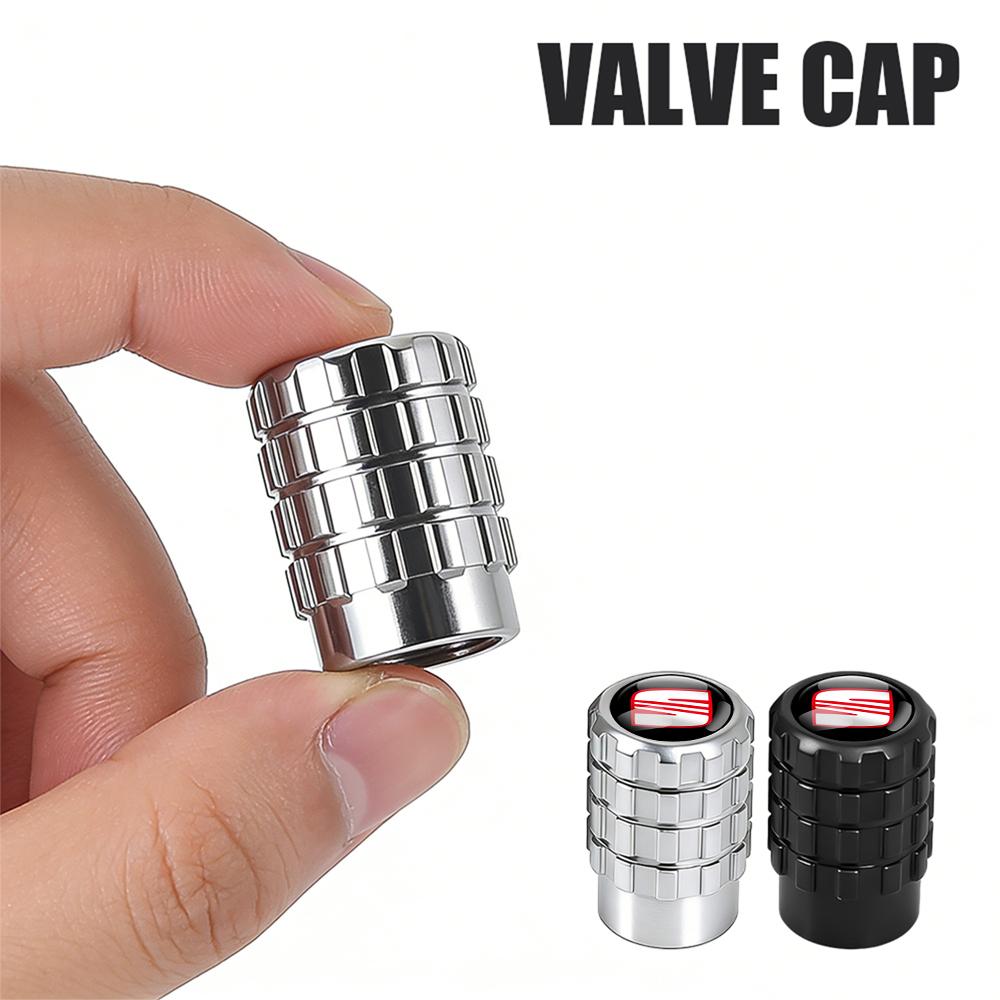 wzbn2 Car Emblem Wheel Tire Valve Caps Tyre Air Stem Cover Accessories For SEAT Ibiza Leon e-Racer Formentor Cupra Ateca FR Arona Exeo