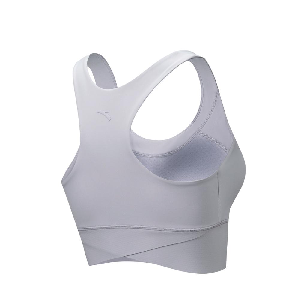 Anta Womens Training Fitness Bra Autumn 2025 Women Underwear Jacquard-Gray 962537101-2