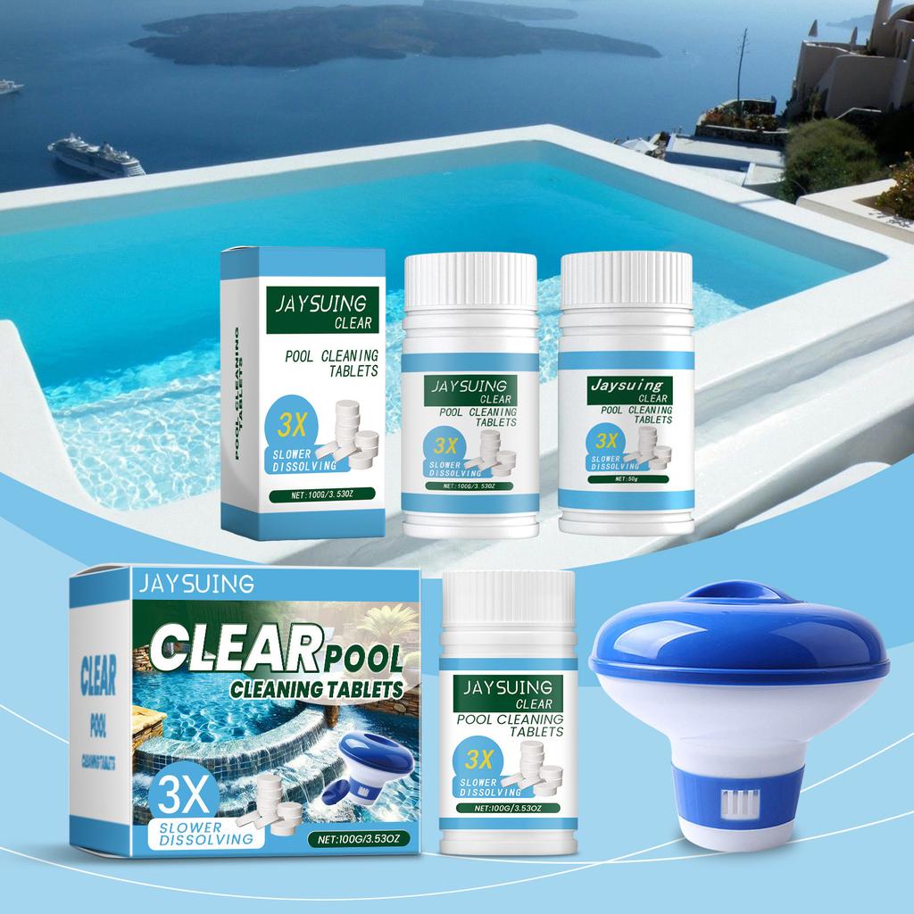 Pool Effervescent Tablets Fast-Dissolving Chlorine Pool Cleaner Water Treatment Tablets 100g