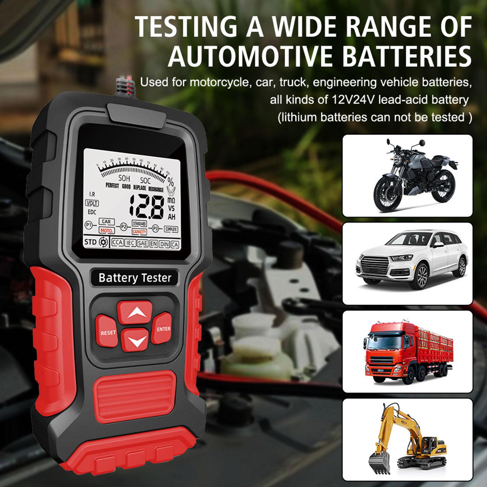 

Car Automotive Battery Tester 12/24V Battery System Analyzers Battery Tester Charging Cranking Diagnostics Tool червоний