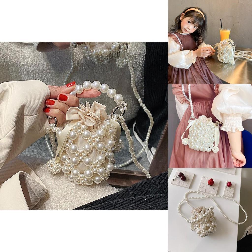 Adorable Korean Children's Mini Pearl Crossbody Bag For Spring Outings
