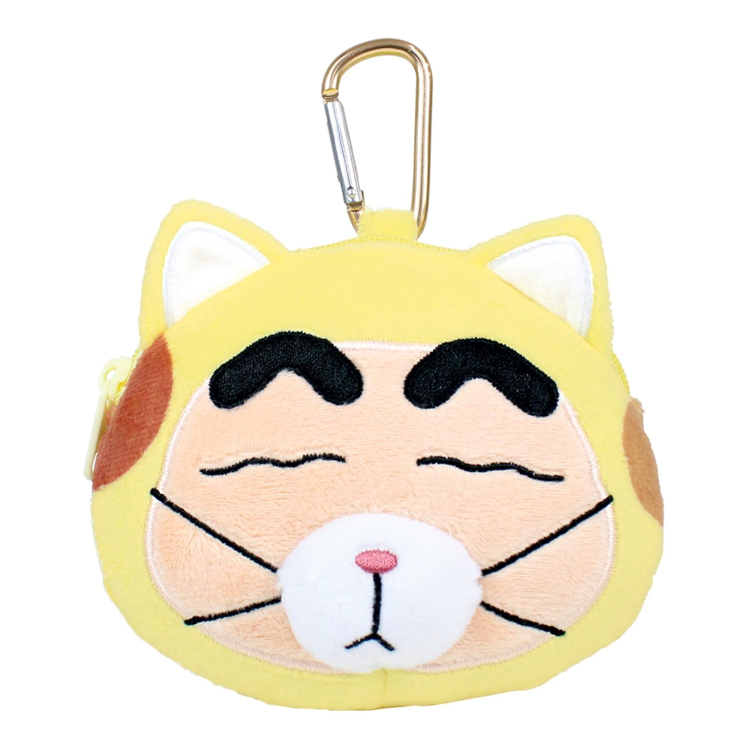 

Tees Factory Crayon Shin-chan Shinnosuke Plush Toy with Carabiner, Zippered Mascot Pouch, Transforming Shin-chanCat, Size: Approx. H140 x W120 x