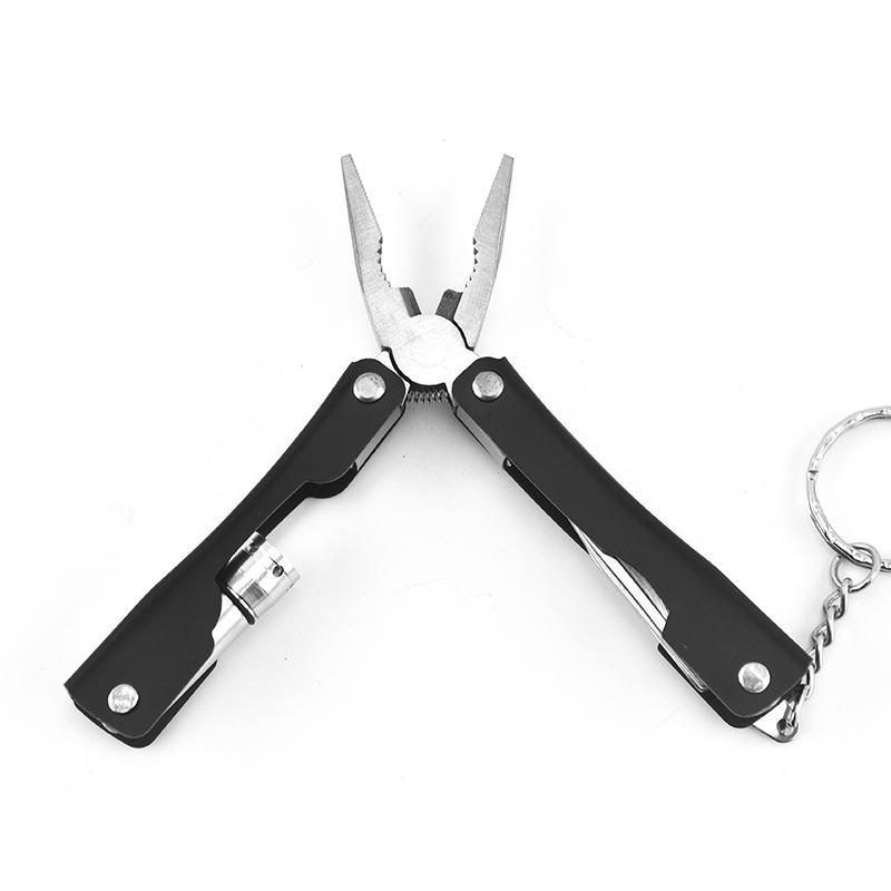 2PCS Home Multifunctional Stainless Steel Pliers Foldable Pliers with Light Pliers Mini Portable Emergency Multipurpose EDC Tool