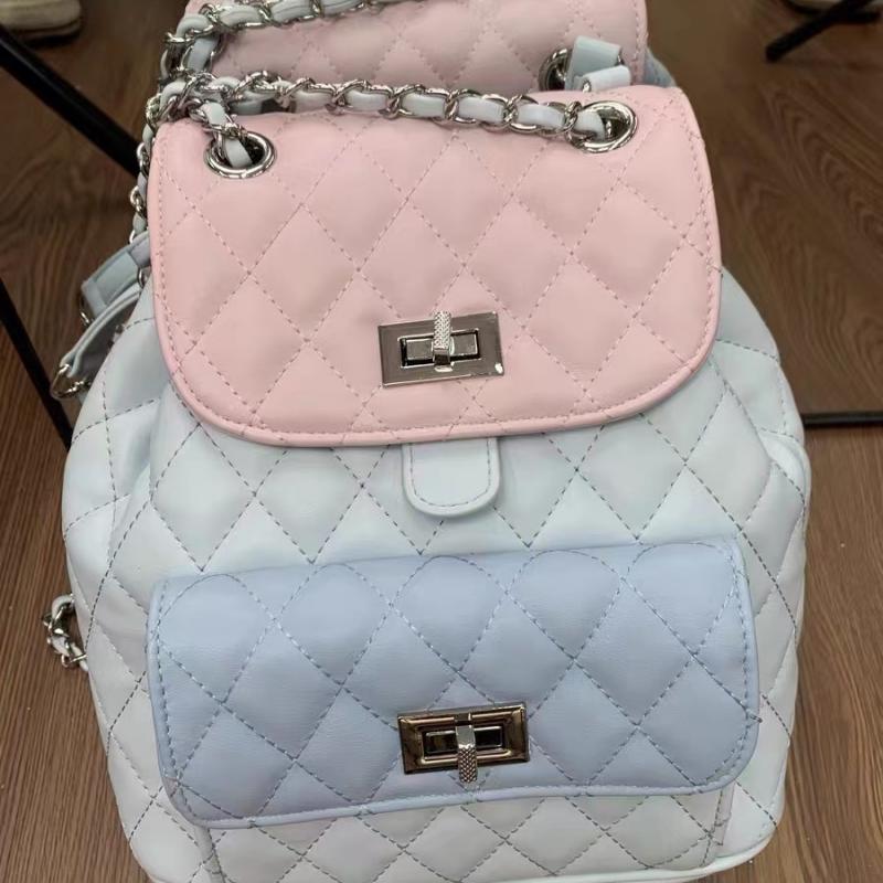 Autumn And Winter Trendy Backpack For Women High-end Diamond Chain Versatile Contrasting Color Urban Simple Backpack For Women