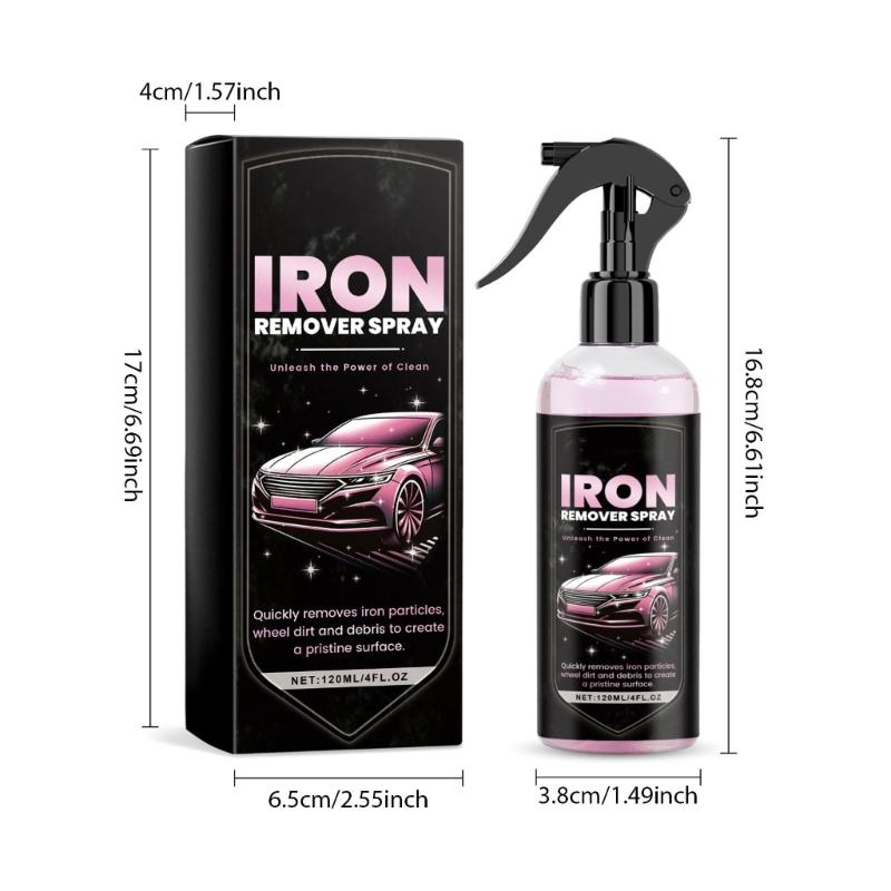 Iron Particle Cleaner Formula Iron Remover Spray for Car Paint Stains Removal