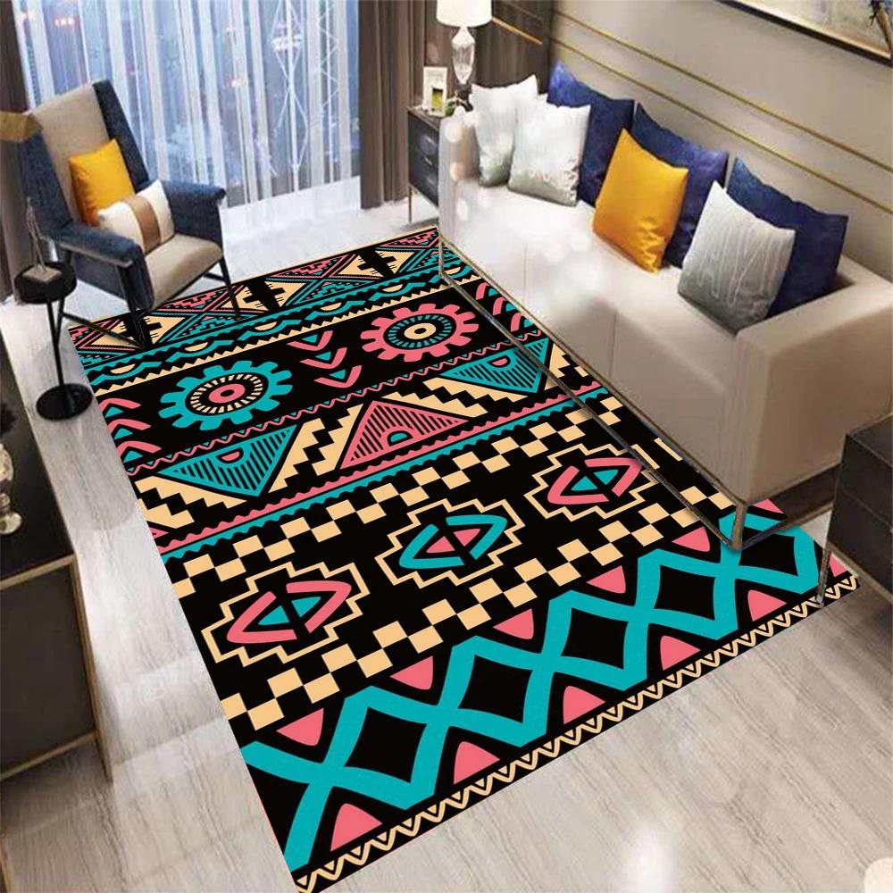 Bohemian Persian Nordic Large Area Rug Non-Slip Carpet for Living Room Bedroom Sofa Kitchen Kids Floor Mat Decoration