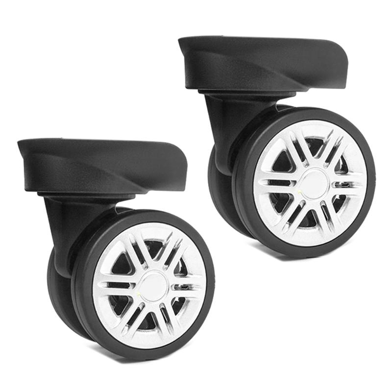 2Pcs Trolley Casters Replacement Heavy Duty Roller Wheel for Luggage Box Suitcase 360 Degree Swivel Kit SilentWheel