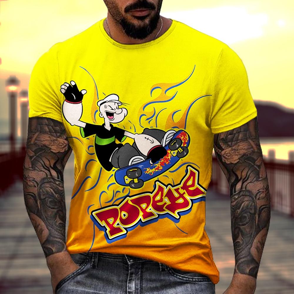 Sommer-Modetrend 3D-Druck süßes und lustiges bedrucktes Muster T-Shirt für Herren, lässiges und bequemes kurzärmeliges T-Shirt