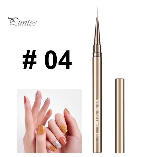 1/5Pcs Nail Art Brush Ultra-fine Nylon Hair Comfortable Grip Metal Body Portable Beginner Professional DIY Nail Art Color Drawing Liner Dotting Pen