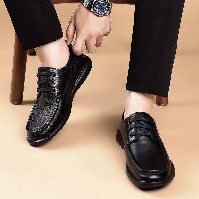 Genuine Leather Men's Shoes Black Classic Business Style Outdoor Formal Party Daily Office Adult Quality Comfortable Shoes Hot