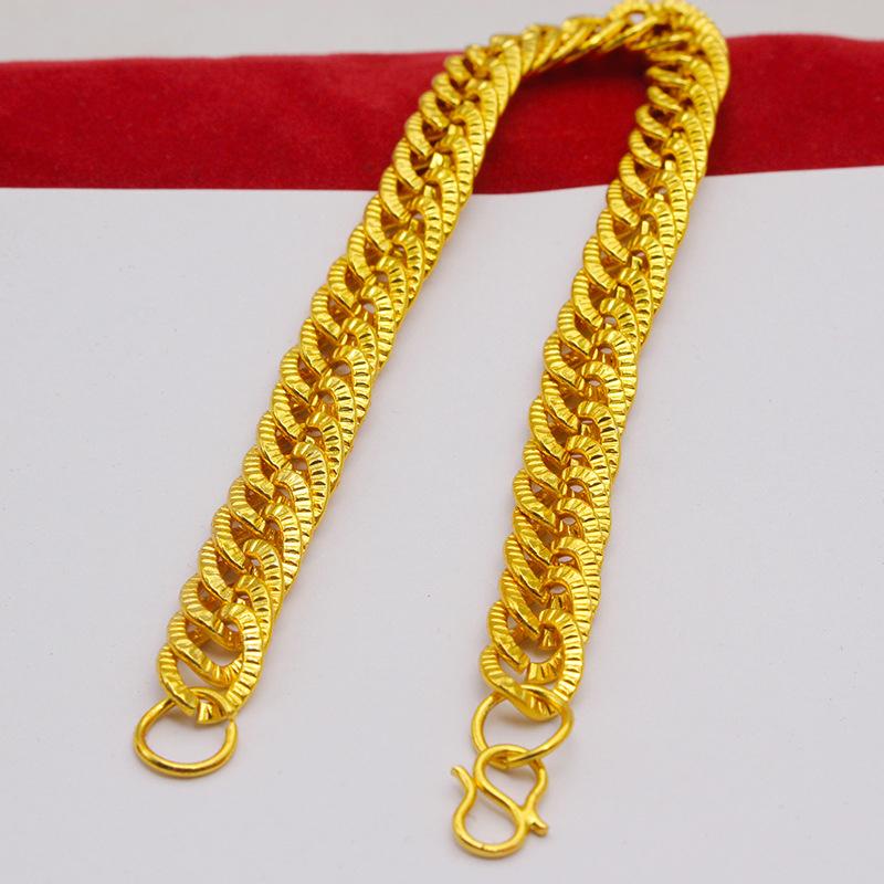 Alloy Gold Plated Bracelet Imitation Gold Snake Bone Chain Twisted Chain Hip Hop Punk Bracelet