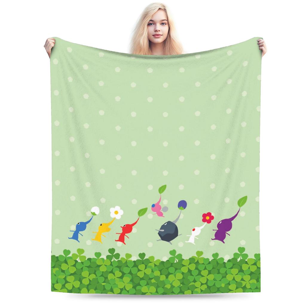ALL Pikmin Warm Soft Blanket  Kids Adult Plush Throw Blanket Funny Couch Chair Flannel Bedspread Sofa Bed Cover