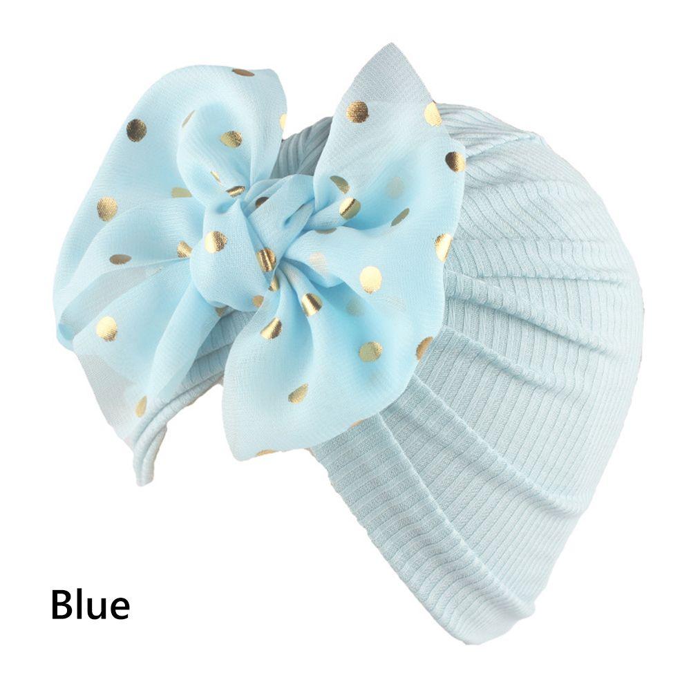 

Kids Headwear Hair Accessories Baby Turban Hat Bowknot Beanies Infant Hospital Hat Head Wrap Blue